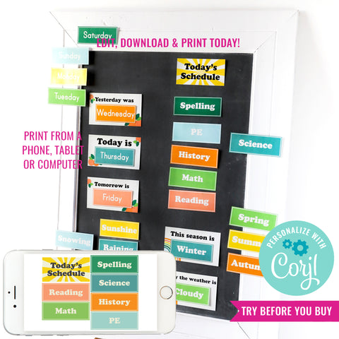 Classroom Daily Schedule Cards | Classroom Weather Cards | Printable Back To School Décor For Teachers