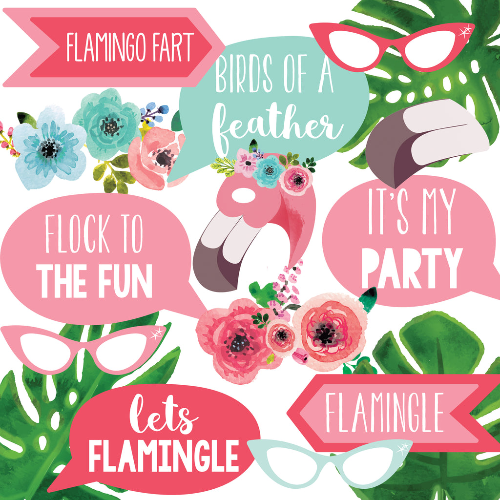 Flamingo Party Photo Booth Props