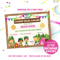 Girl Scout Cookie Seller Award