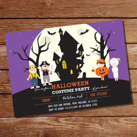 Halloween Costume Party Invitation | Haunted House Party | Trick Or Treat