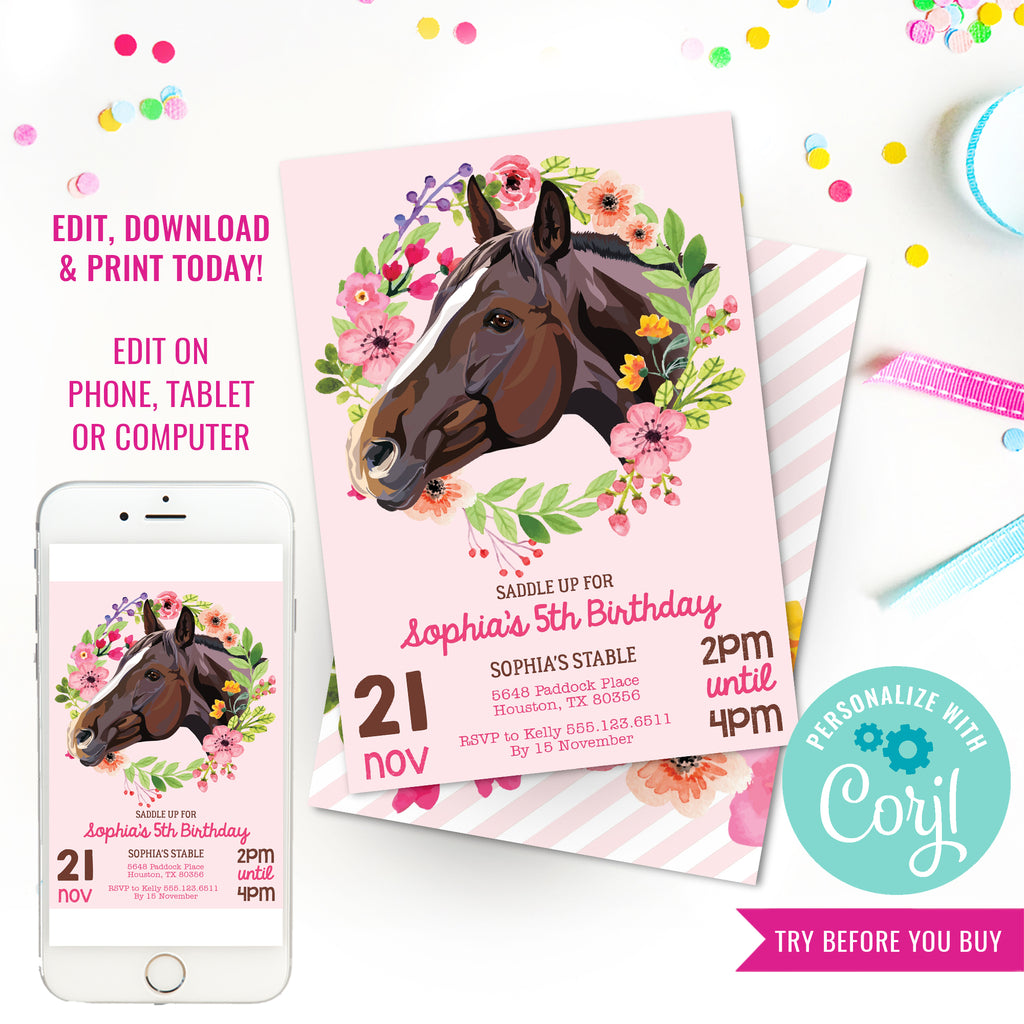 Horse Birthday Party Invitation