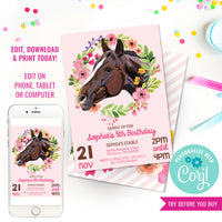 Horse Birthday Party Invitation