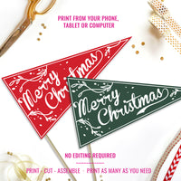 DIY Merry Christmas Pennant Flags