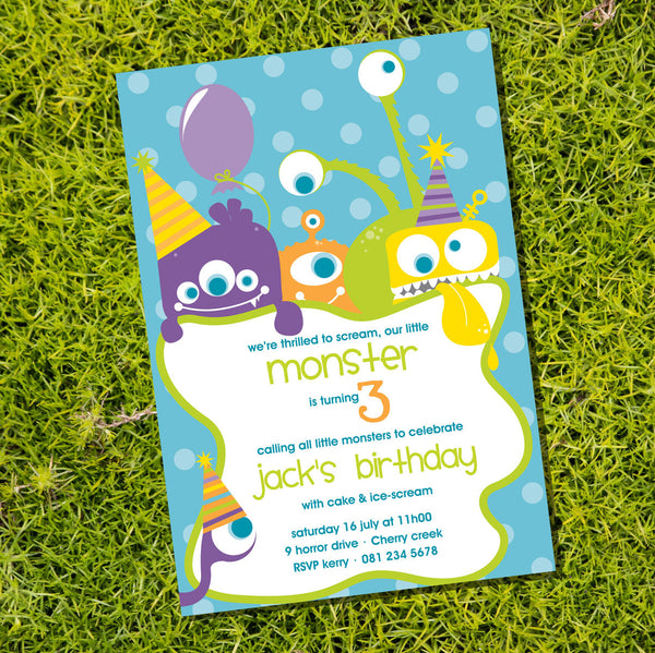 Monster Birthday Party Invitation | Cute Monster – Sunshine Parties for Free Printable Monsters Inc Birthday Invitations