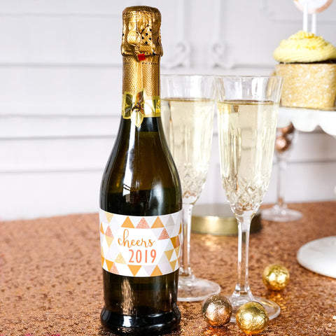 New Years Party Editable Water Labels | Mini Champagne Labels