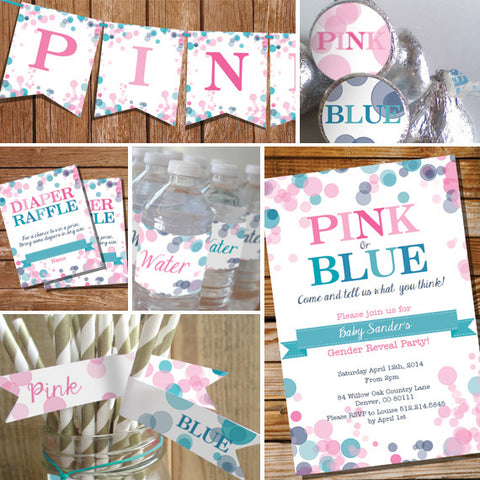 Pink Or Blue Gender Reveal Party Decorations Set