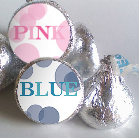 Pink Or Blue Gender Reveal Hershey Kiss Labels