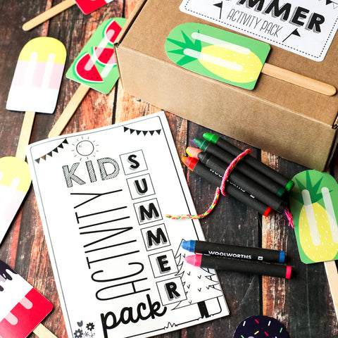 Kids Summer Activity Pack | Activity Booklet, Memory Game, Kit Label