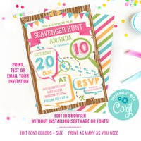 Scavenger Hunt Party Invitation