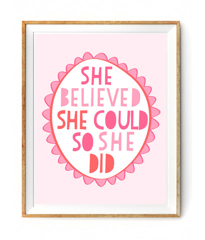 She Believed She Could So She Did Wall Decor Poster