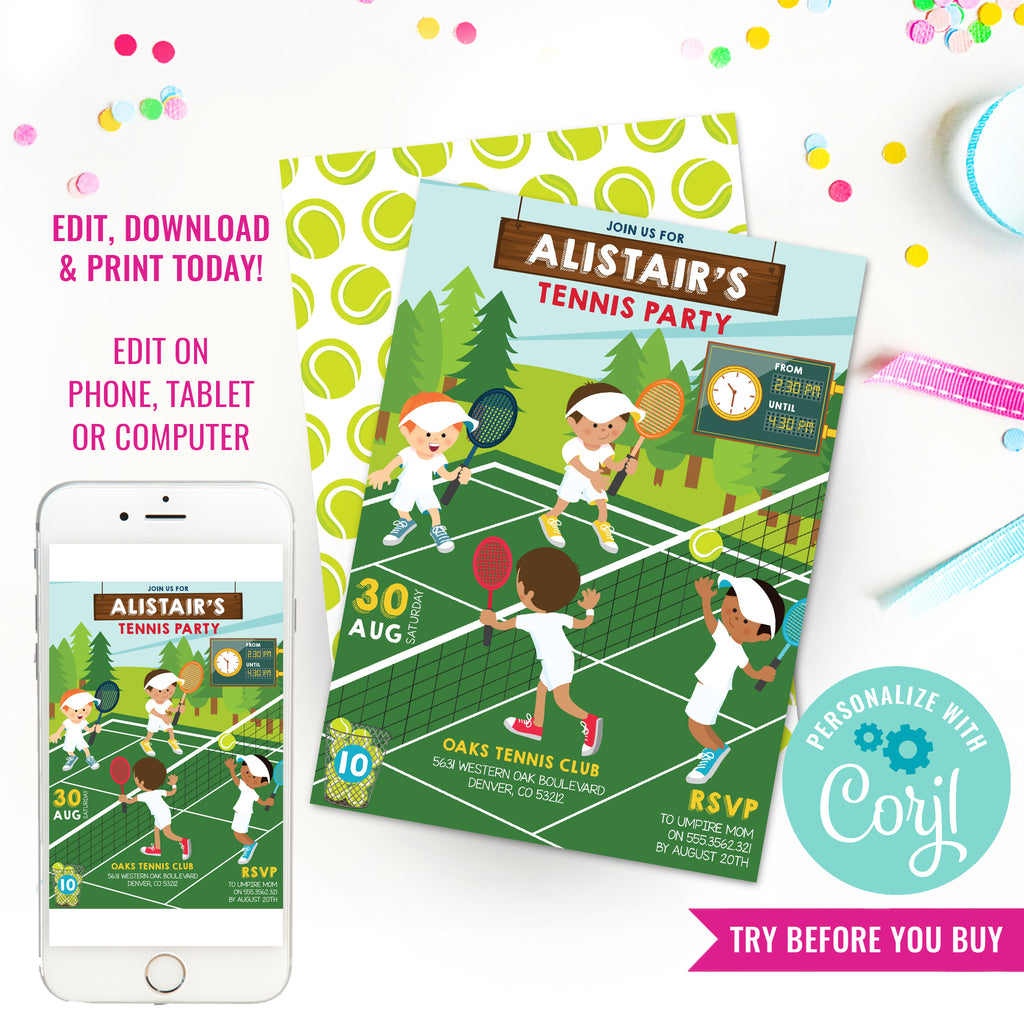 Tennis Party Invitation