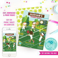 Tennis Party Invitation