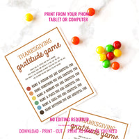 Thanksgiving Gratitude Game | M&M Gratitude Game | Skittles Gratitude Game | Thanksgiving After Dinner Table Game