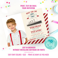 Titanic Birthday Party Photo Invitation