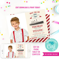 Titanic Birthday Party Photo Invitation