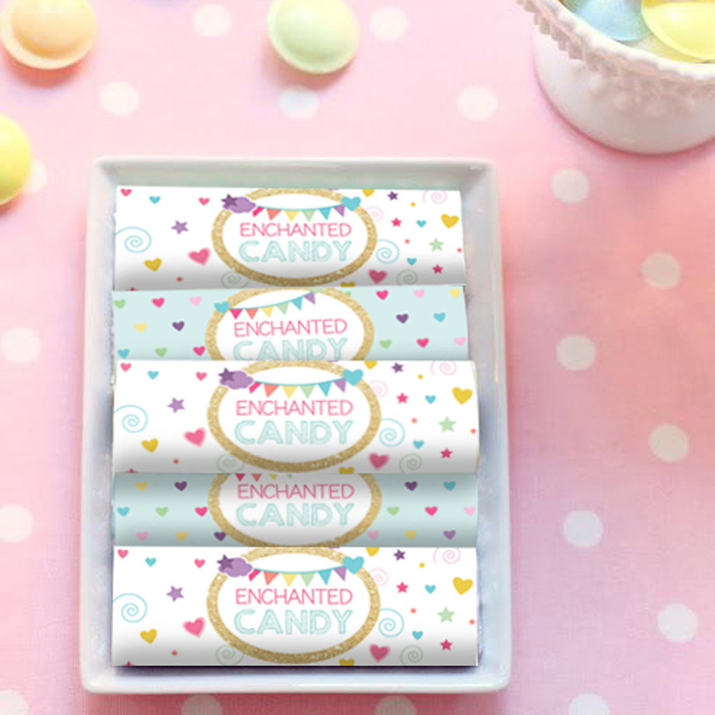 Gold Glitter Unicorn Birthday Party Candy Wrapper | Rainbow Unicorn Candy Bar Wrappers