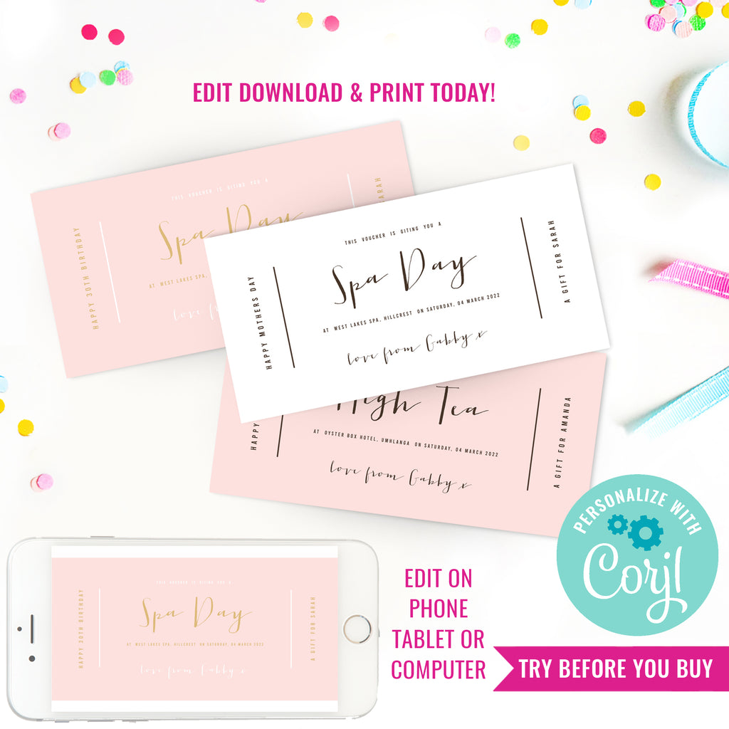 Custom Coupon Template | Printable Coupon Voucher | Editable Coupon