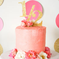 Half Birthday Cake Topper