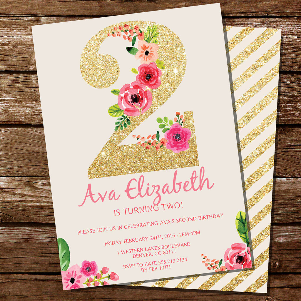 Second Birthday Party Invitation For A Girl