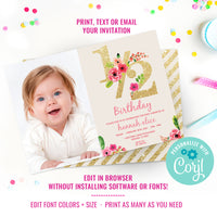 Half Birthday Photograph Invitation