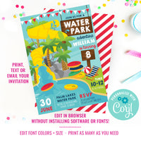 Water Park Birthday Party Invitation