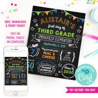 Back to School Chalkboard Poster | DIY Boys First Day School Poster