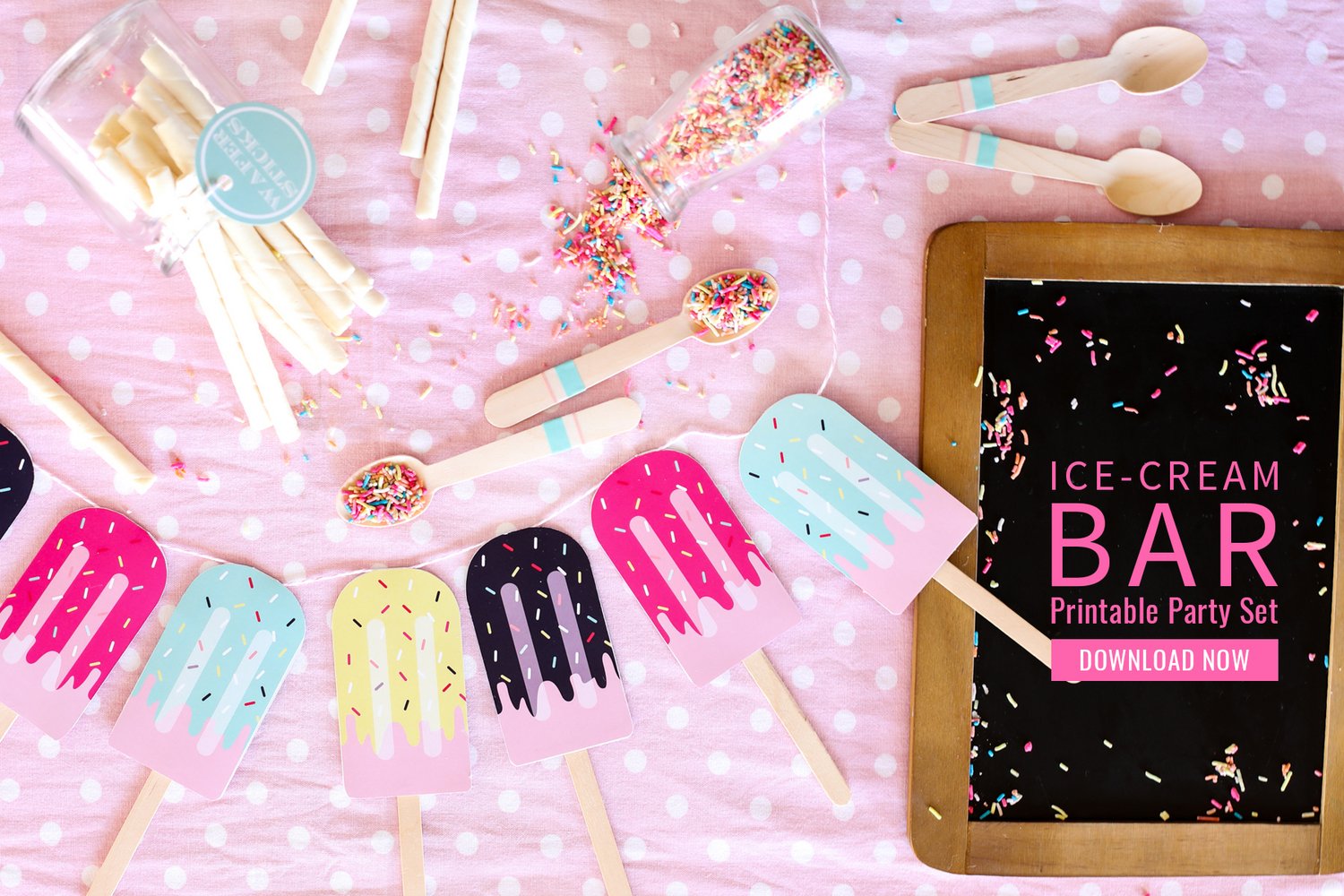 GET YOUR SUMMER Printable Ice-Cream Party Décor!!