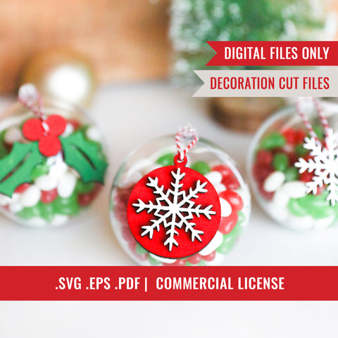 Christmas Ornament SVG File | Stocking Stuffer | Candy Bauble Decoration Laser Cut Files | SVG, EPS + PDF