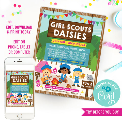 Girl Scouts Daisies Recruitment Flyer | Girl Scout Daisies Recruitment Poster