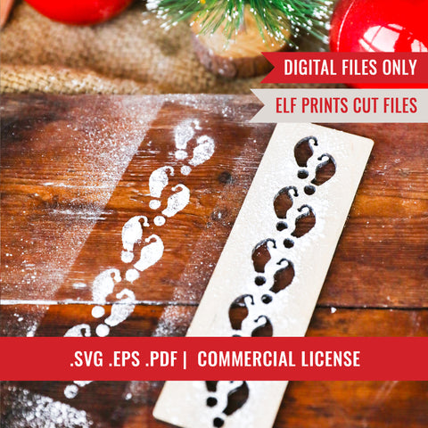 Elf Arrival Footprint Template Laser Cutting Files | Elf Footprints | Christmas Elf Svg | SVG, EPS + PDF File