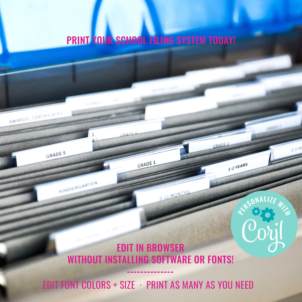 Printable Milestone tote Labels | School File Folder Labels | Printabl ...