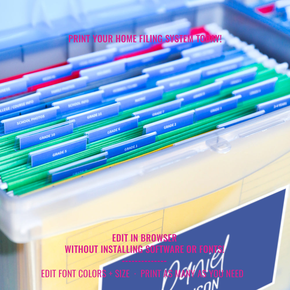 Printable Labels Filing System | Milestone File Tab Organization | Sch ...