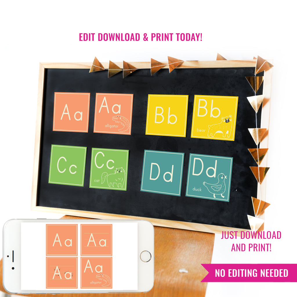 Vintage Alphabet Cards Printable