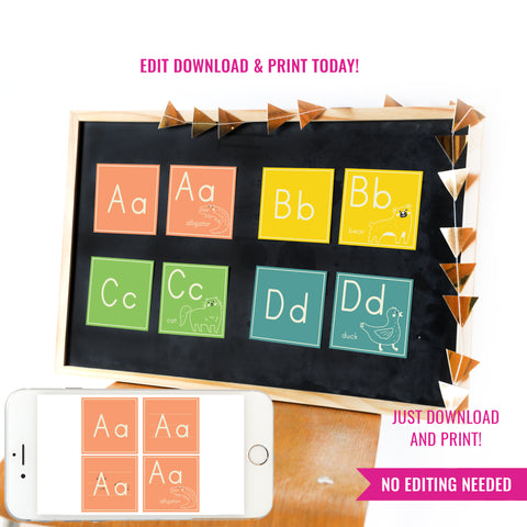 Alphabet Posters for Classroom | Alphabet Poster for Kids | Retro Alphabet Cards