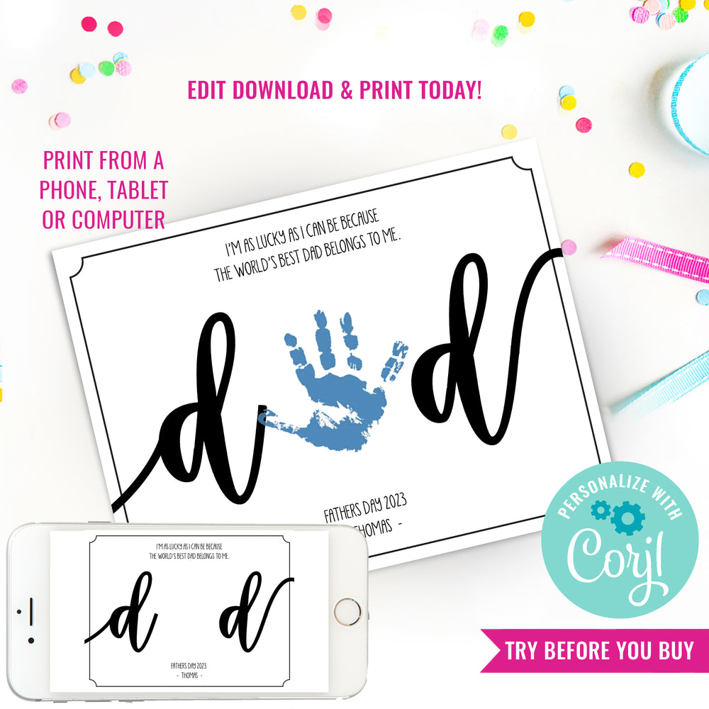 personalized-father-s-day-gift-hand-print-printable-for-dad-daddy-sunshine-parties for Free Printable Father S Day Handprint Template Personalized Father's Day Gift Hand Print | Printable For Dad | Daddy – Sunshine Parties for Free Printable Father S Day Handprint Template