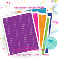 Printable Milestone tote Labels | School File Folder Labels | Printable file tabs DIY Childrens School Box
