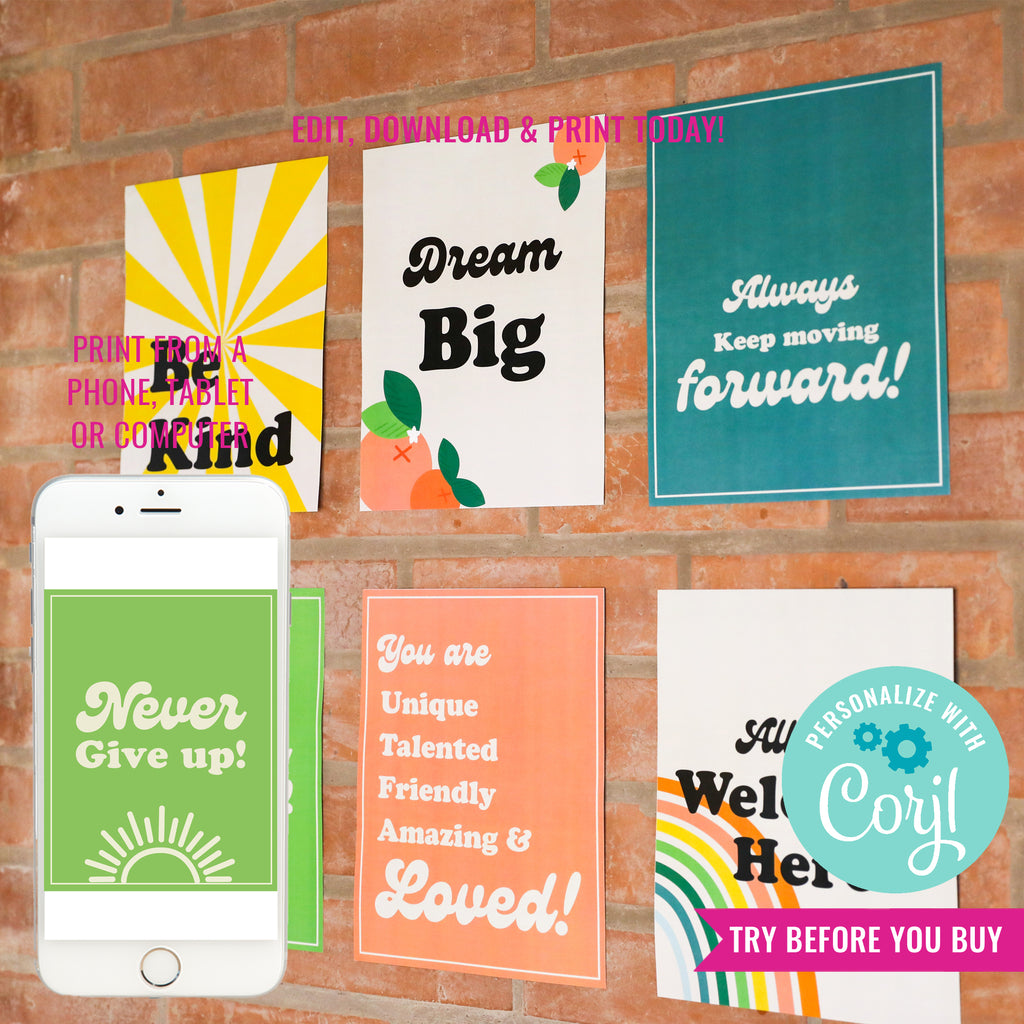 Classroom Motivational Poster | Classroom Poster for Kids | Printable Back To School Décor For Teacher