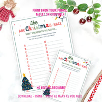 Christmas Table Game | Holiday Printable Race Game | Fun Christmas Printable Game