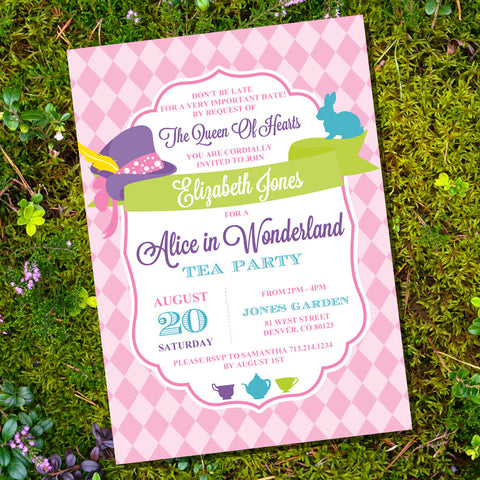 Mad Hatter Tea Party Invitation | Alice in Wonderland Tea Party Invite