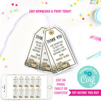 Army Tank Birthday Party Favor Tags | Vintage Army Party Favors