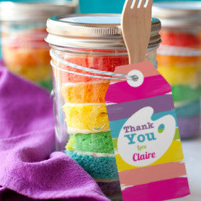 Art Party Favor Tags for a Girl | Rainbow Art Party Favors