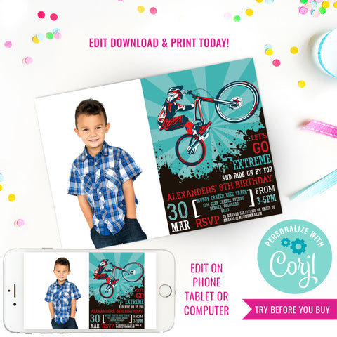 BMX Bike Party Invitation