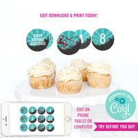 BMX Party Cupcake Toppers