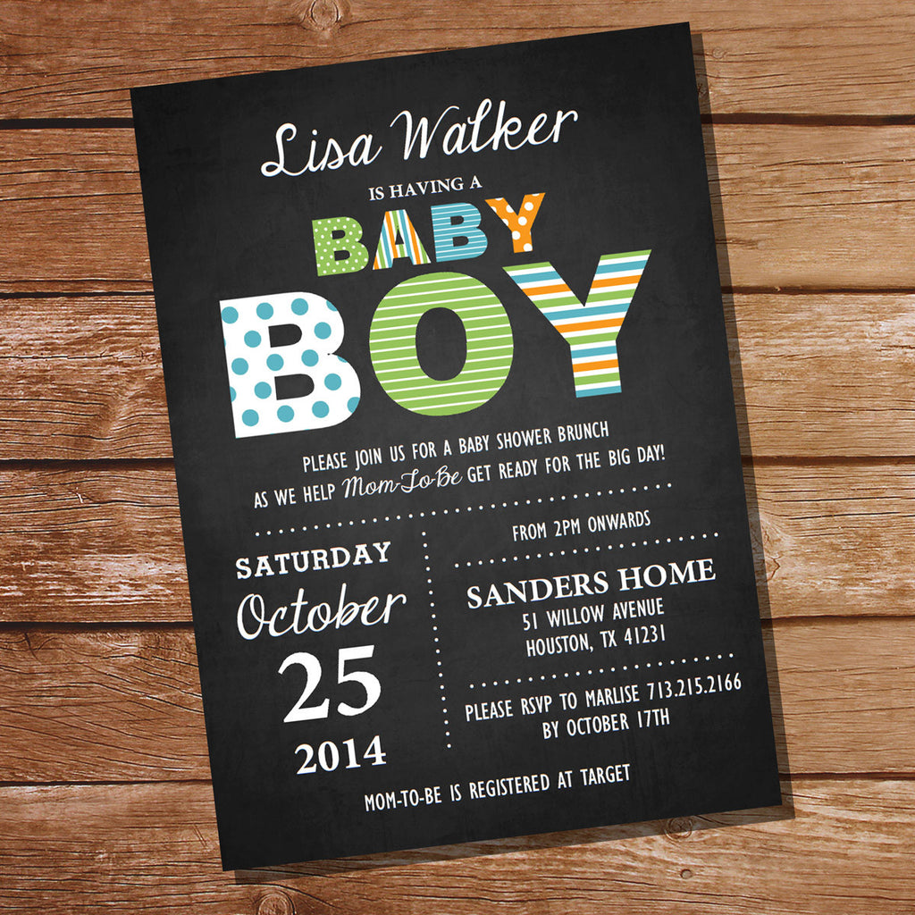 Printable Baby Boy Shower Invitations
