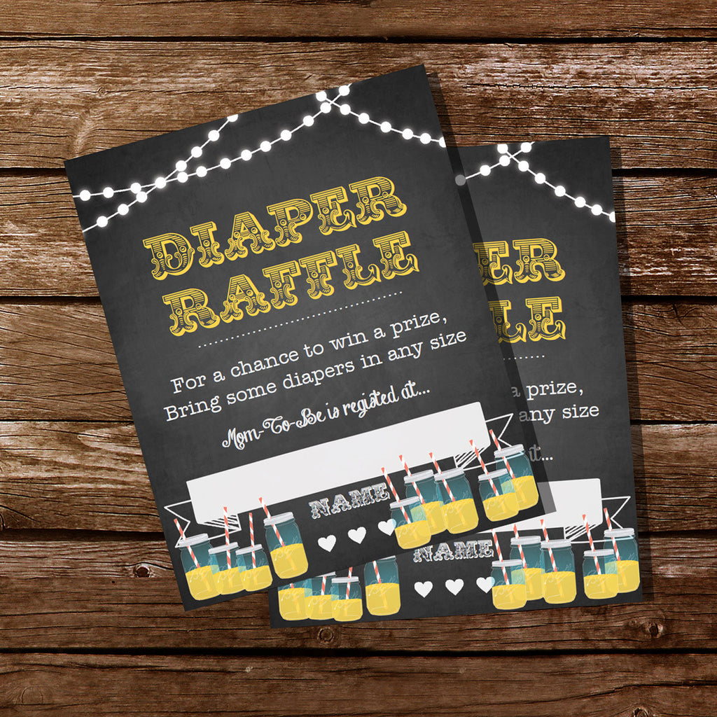 Baby is Brewing Baby Shower Diaper Raffle Cards