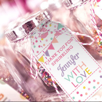 Sprinkle Baby Shower Favor Tags For A Girl
