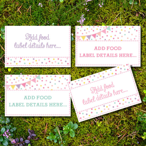 Sprinkle Baby Shower Food Labels | Tent Cards