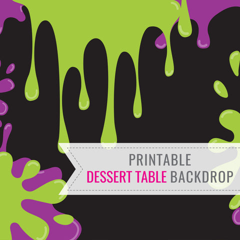 Slime Party Dessert Table Backdrop