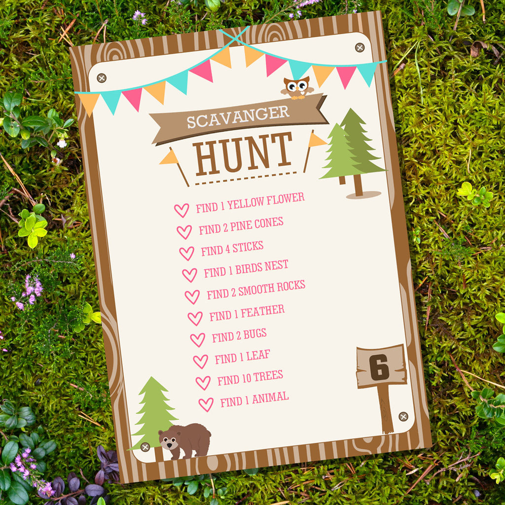Backyard Camping Party Game for a Girl | Scavenger Hunt Party Game