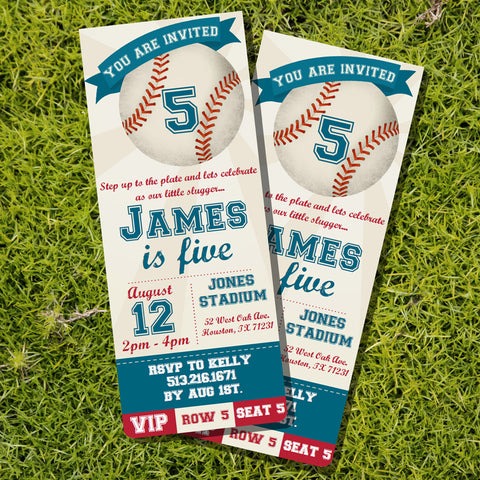 Baseball Ticket Party Invitation